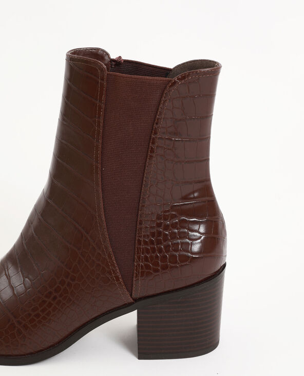 Bottine sales croco marron