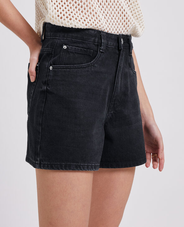 Short en jean taille haute noir - Pimkie