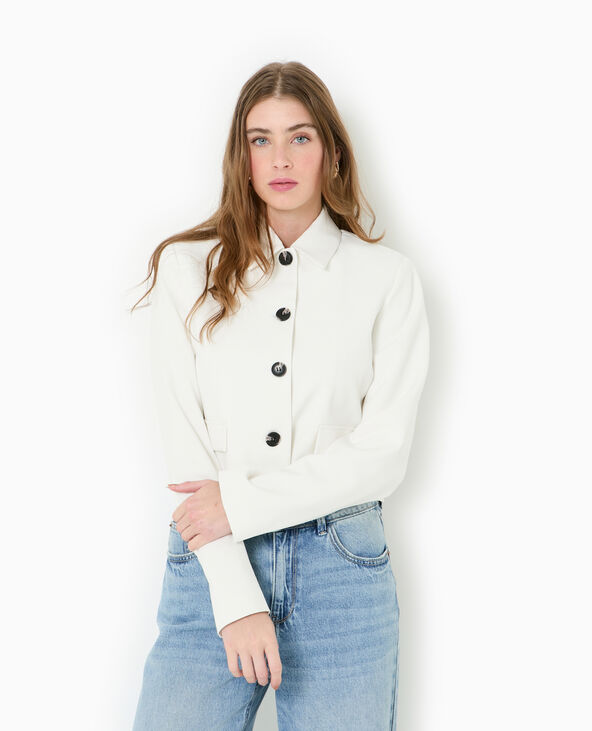 Veste city droite et courte blanc - Pimkie