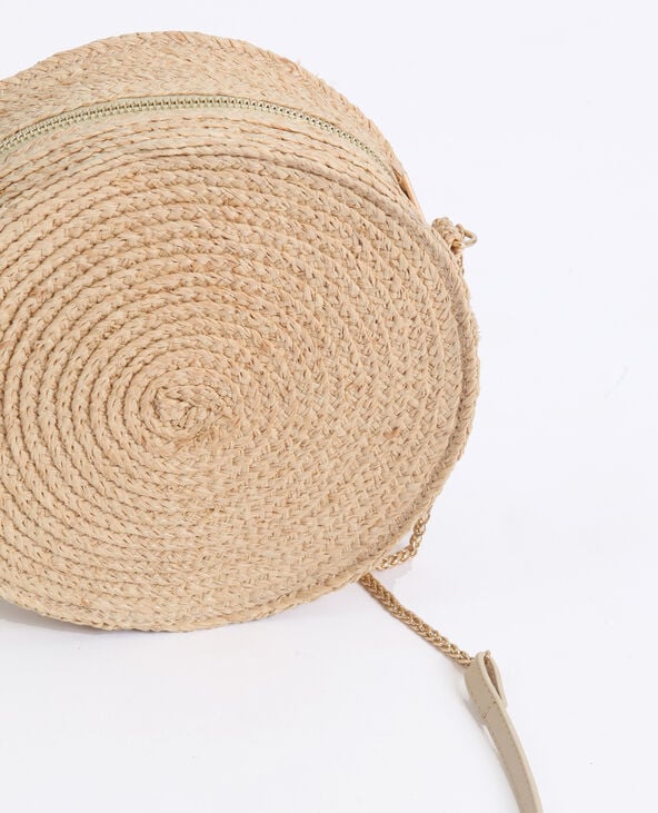 Sac rond en paille camel - Pimkie