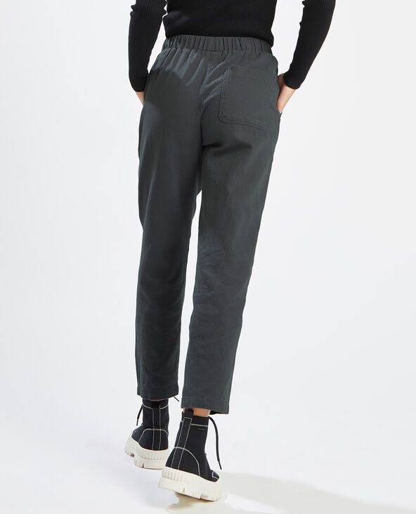 Pantalon taille élastiquée SMALL gris foncé - Pimkie