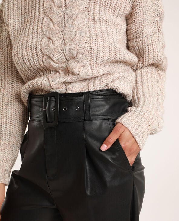 Short en faux cuir noir - Pimkie