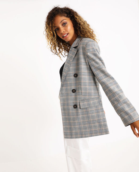 Blazer carreaux gris 2025