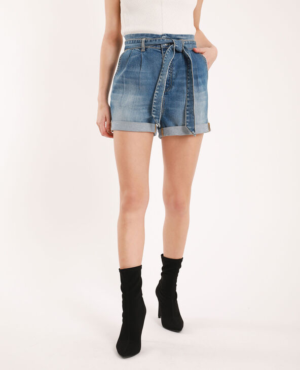 Short en jean taille haute