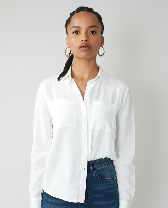 Chemise oversize asymétrique blanc - Pimkie