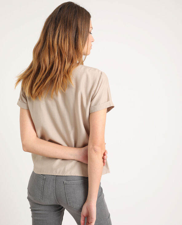 Chemise à manches courtes beige - Pimkie