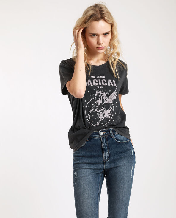 T-shirt graphique gris foncé - Pimkie