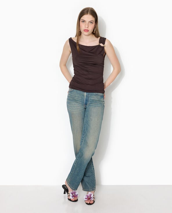 Top sans manches avec boucle fantaisie marron - Pimkie
