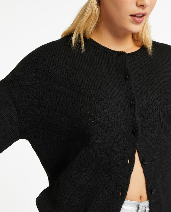 Gilet en store maille noir