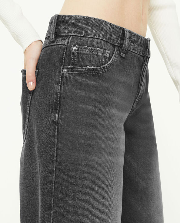Jean wide taille basse gris foncé - Pimkie