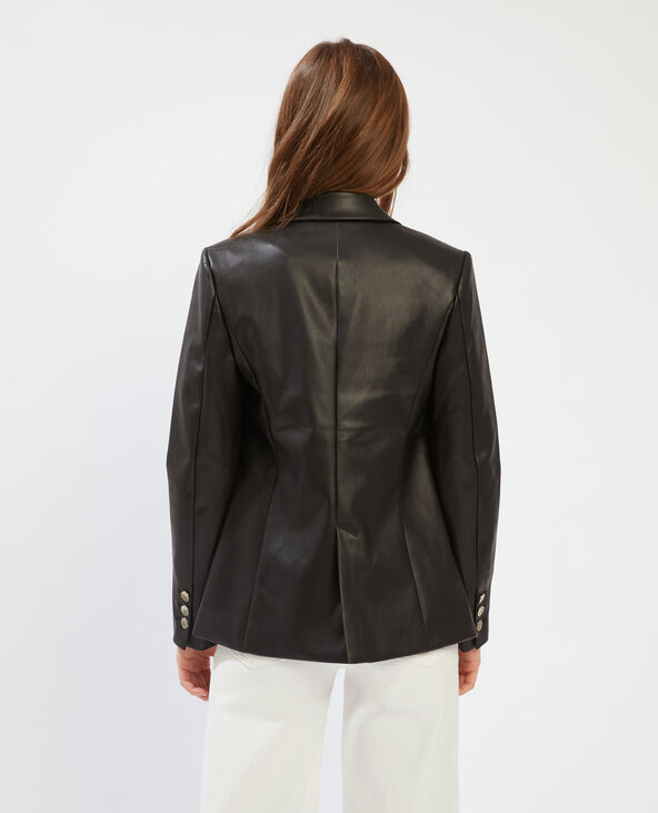 Blazer femme top simili cuir