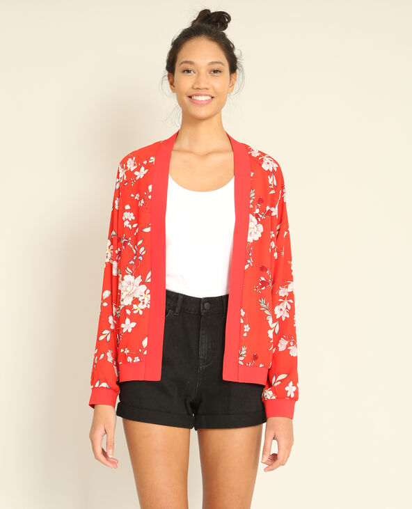 Bomber fleuri rouge - Pimkie