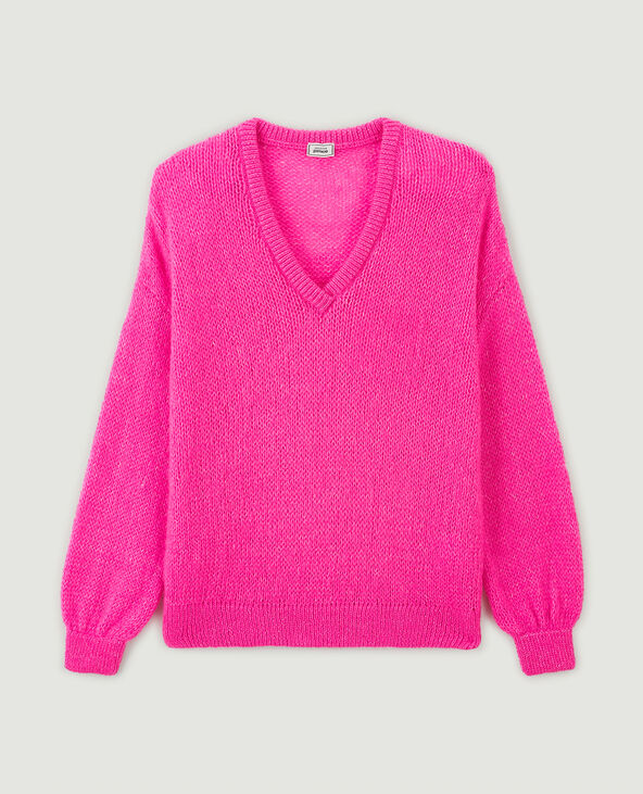 Pull col V rose fuchsia - Pimkie