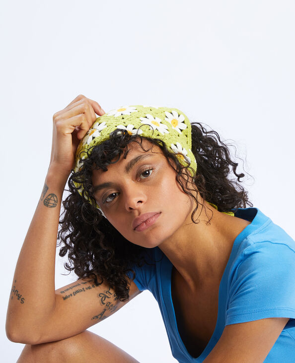 Foulard en crochet vert - Pimkie