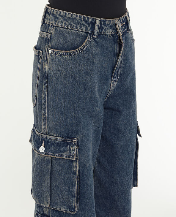 Jean cargo large effet dirty jaune - Pimkie