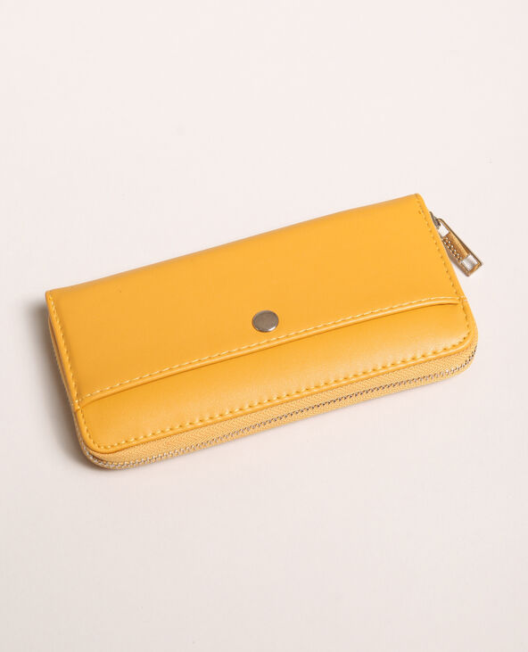 Portefeuille en simili cuir jaune ocre - Pimkie