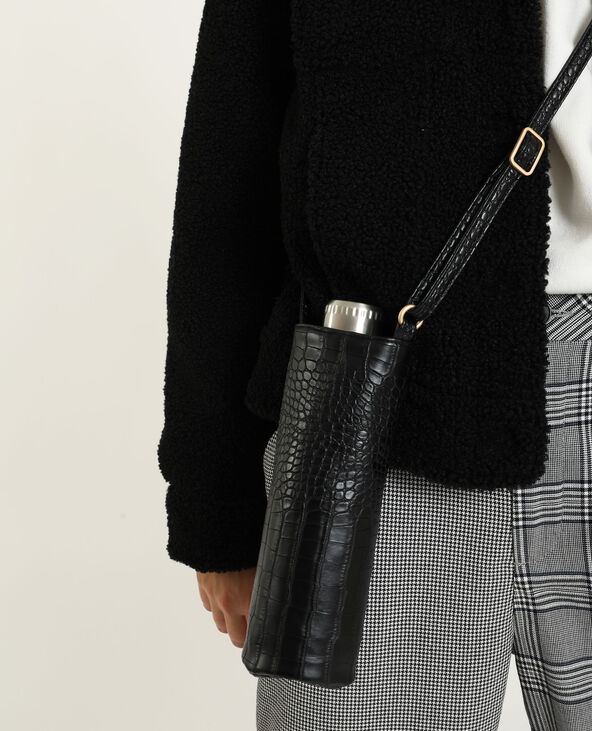 Porte-gourde en faux cuir noir - Pimkie
