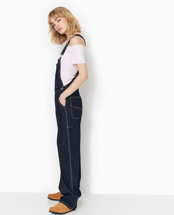 Salopette en jean avec coutures contrastées bleu - Pimkie