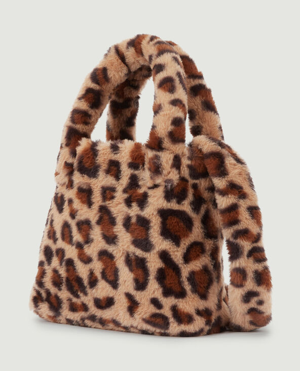 Sac en fausse fourrure motif léopard beige - Pimkie