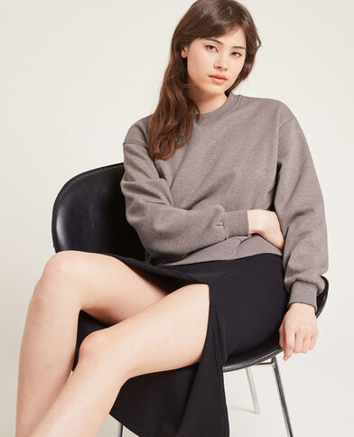 Sweat court en molleton marron - Pimkie