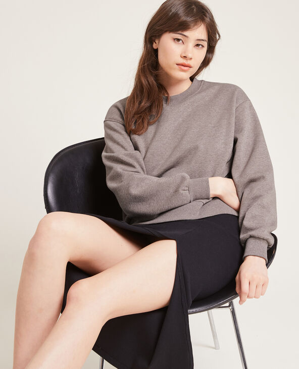 Sweat court en molleton taupe - Pimkie