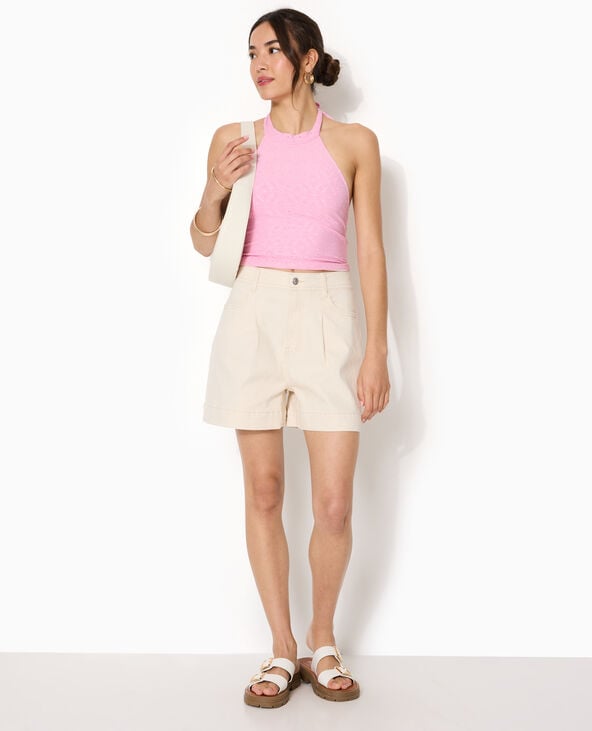Top dos-nu effet broderie anglaise rose - Pimkie