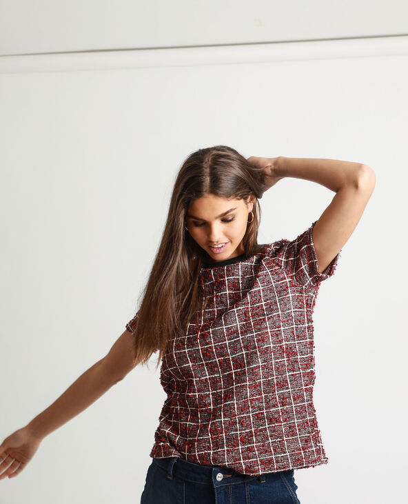 T-shirt tweed rouge - Pimkie