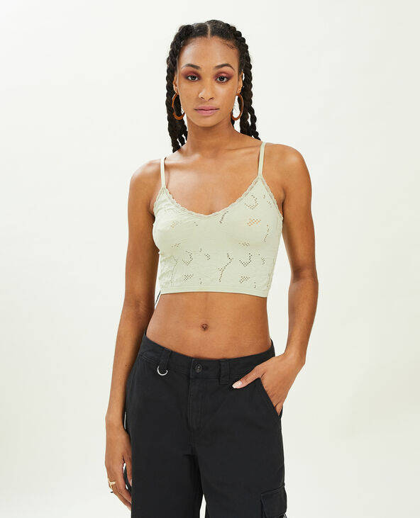 Débardeur brassière sans couture vert de gris - Pimkie