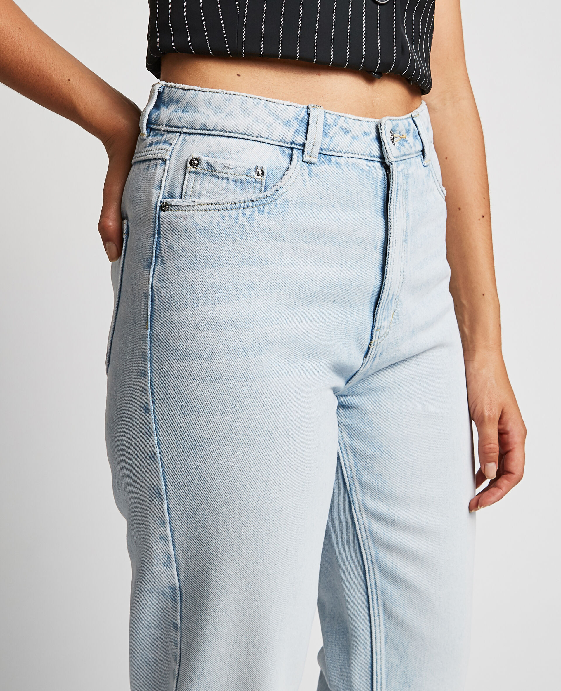 Jeans droits Pimkie Femme Femme Vêtements Pimkie Femme Jeans Pimkie Femme Jeans droits Pimkie Femme gris Jeans droit PIMKIE W26 T 34-36 