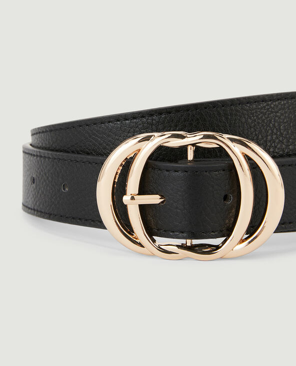 Ceinture avec double boucle noir - Pimkie