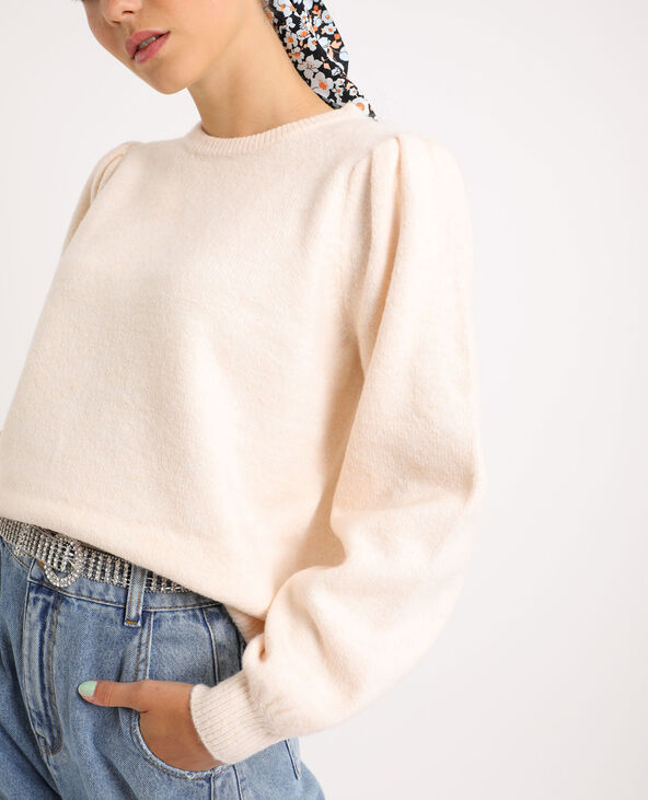 Pull manches bouffantes beige - Pimkie