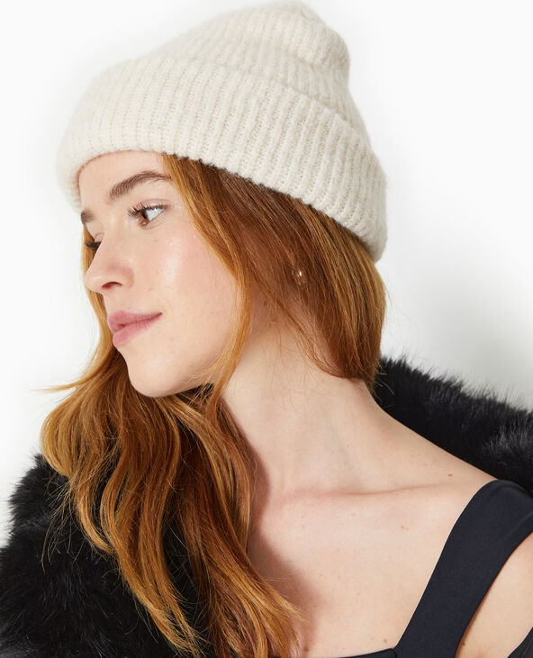 Bonnet avec revers beige - Pimkie