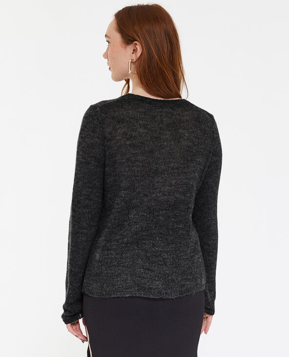 Pull en maille légère et transparente gris foncé - Pimkie