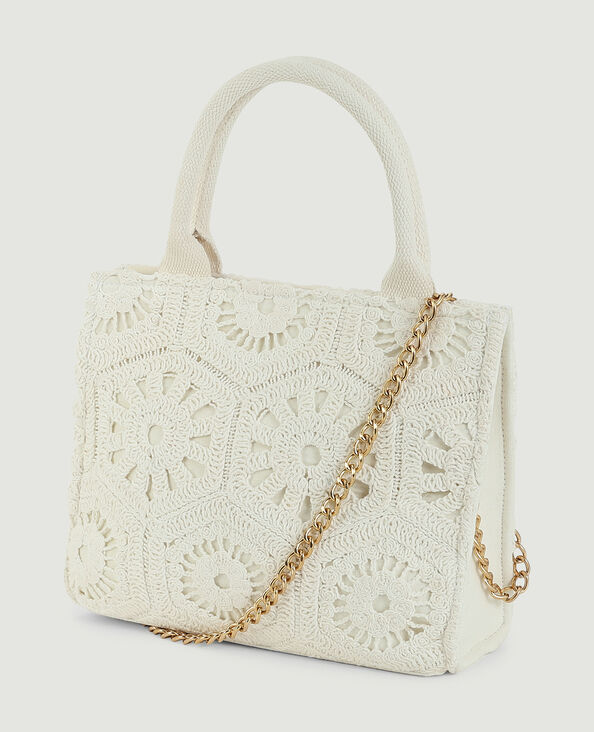 Sac carré en crochet blanc - Pimkie