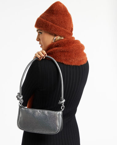 Sac baguette tissu métallisé argenté - Pimkie