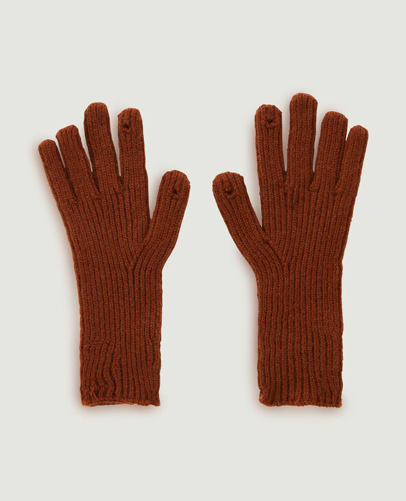 Gants en tricot pour écran tactile camel - Pimkie