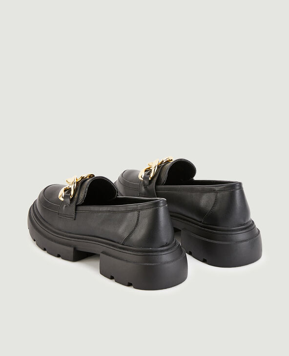 Mocassins chunky boucles dorées noir - Pimkie