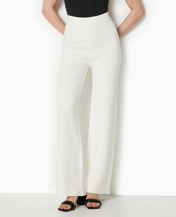 Pantalon droit en tricot blanc - Pimkie