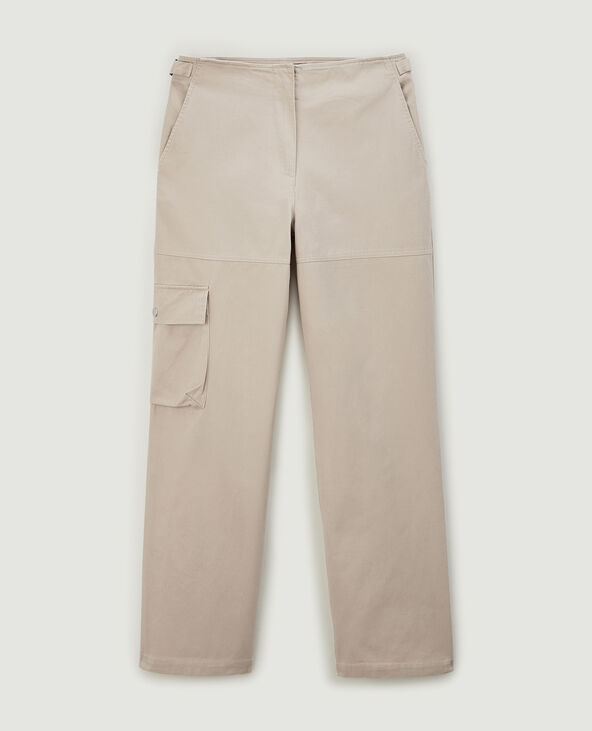 Pantalon cargo large taille basse beige - Pimkie