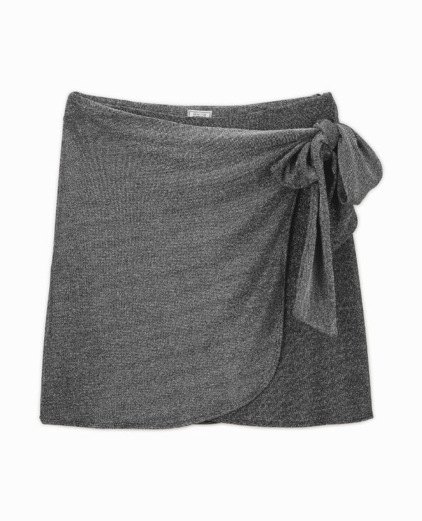 Jupe courte porte-feuille avec lurex argenté - Pimkie
