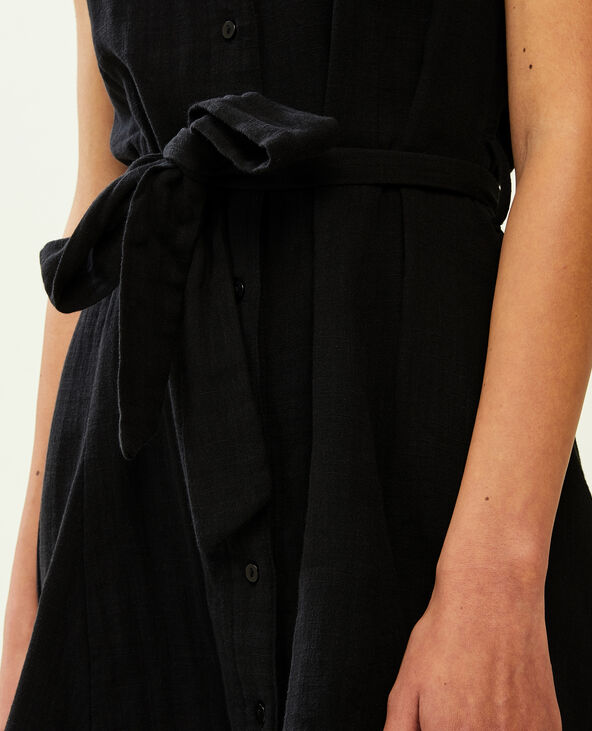 Robe sans manches gaze de coton noir - Pimkie