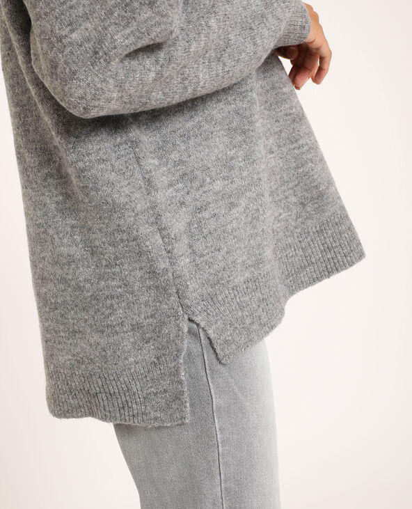 Pull col V gris chiné - Pimkie
