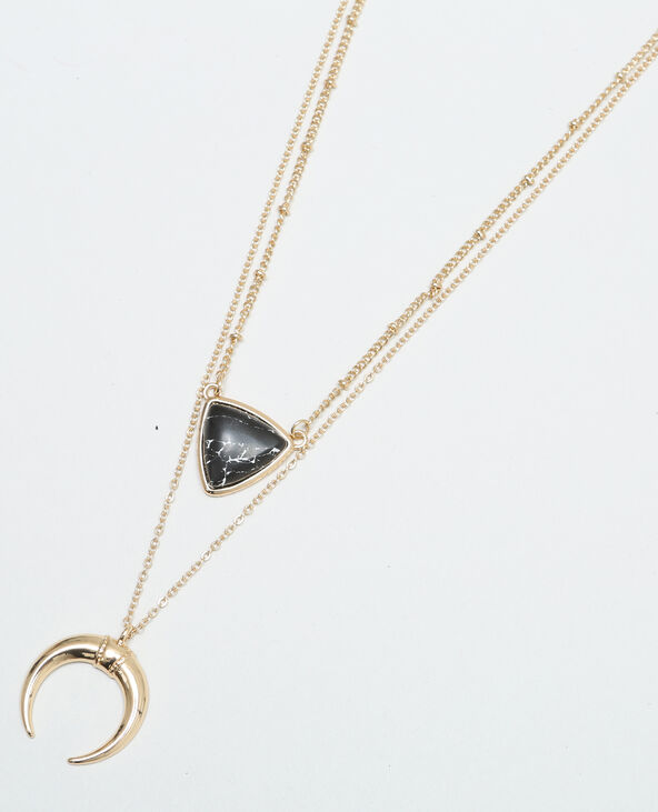 Collier sautoir 2 rangs doré - Pimkie