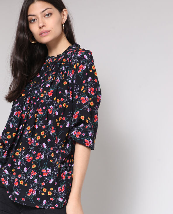 Blouse à fleurs noir - Pimkie