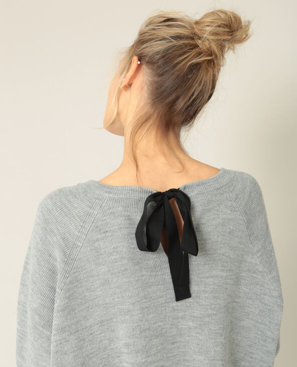 Pull à nœud gris chiné - Pimkie