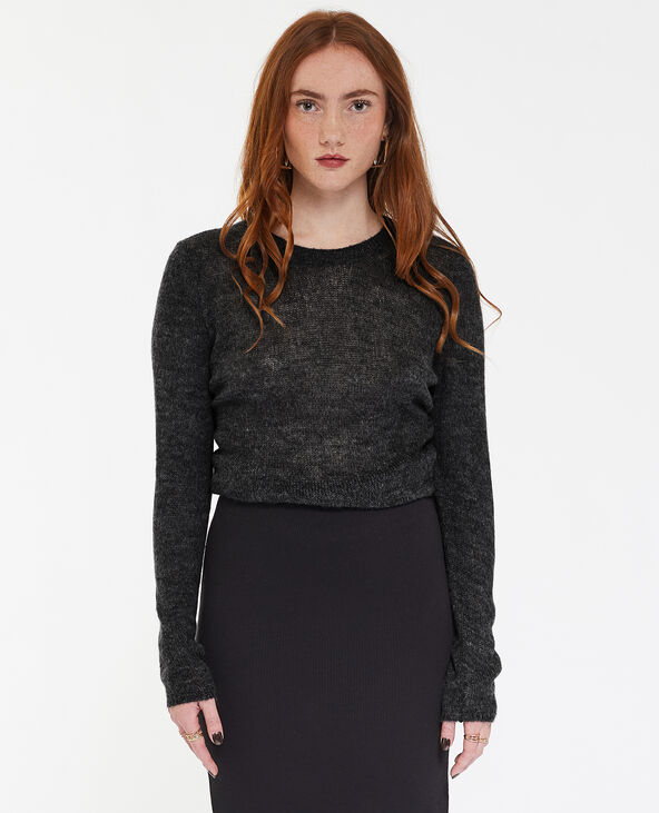 Pull en maille légère et transparente gris foncé - Pimkie