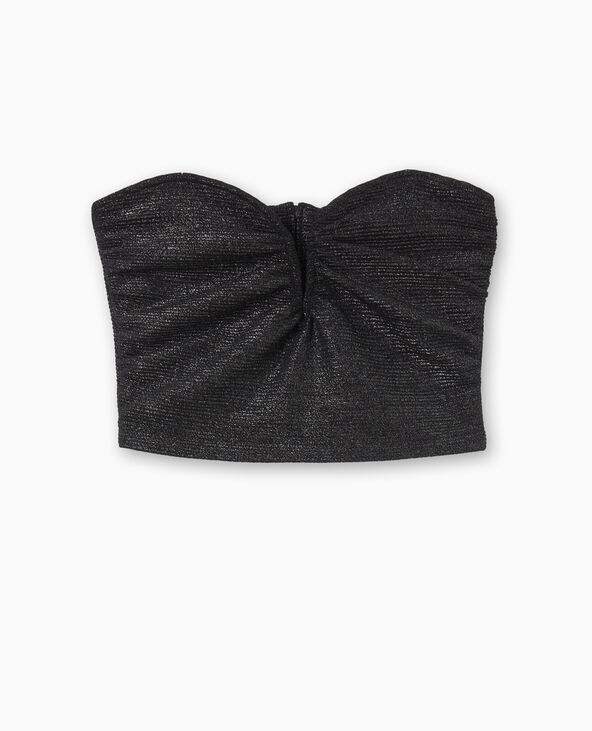 Top bustier court avec lurex encolure cœur argenté - Pimkie