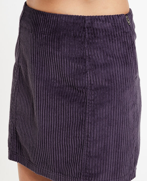 Jupe courte en velours grosses côtes lilas - Pimkie