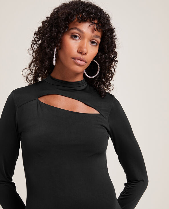 Robe longue avec ouverture devant noir - Pimkie