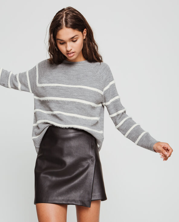Pull à rayures gris chiné - Pimkie